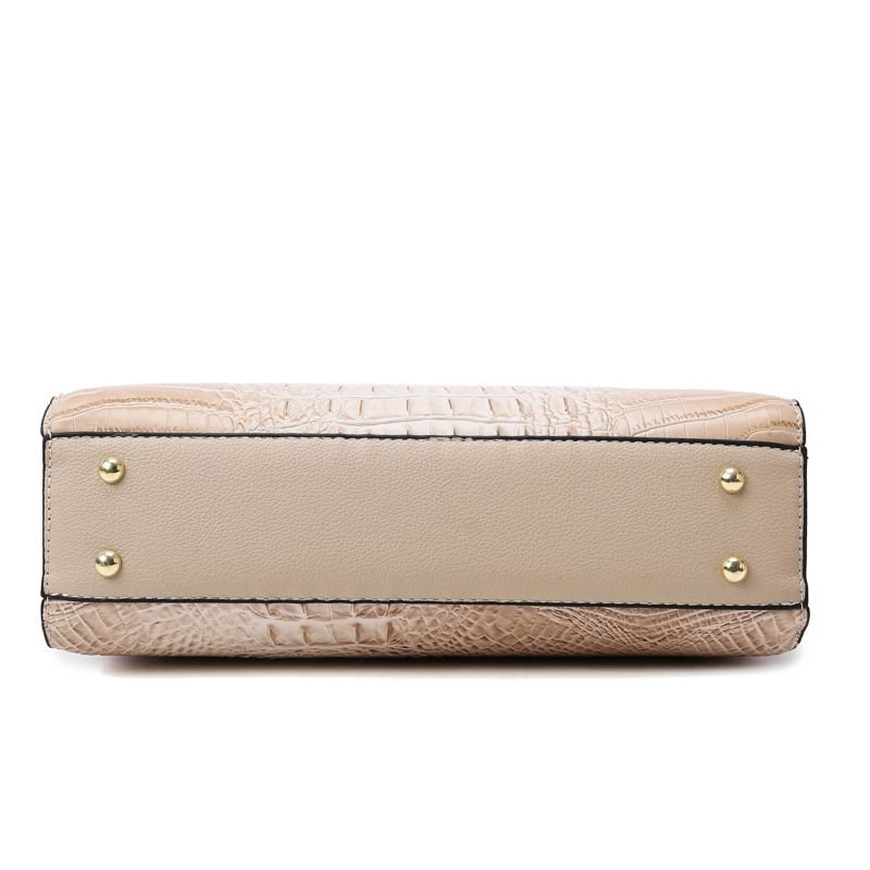 Women Fashion Crocodile Pattern Large Capacity Handle Bag Wallet Three In One Set