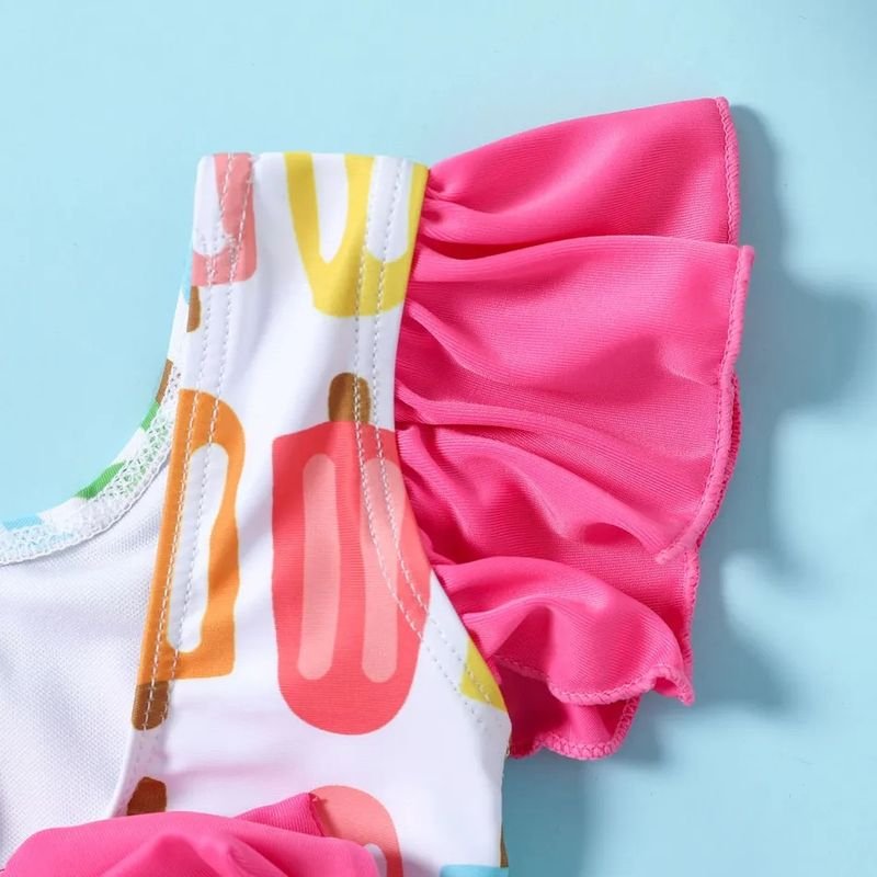Kids Baby Girls Casual Cute Bow One Piece Swimwear