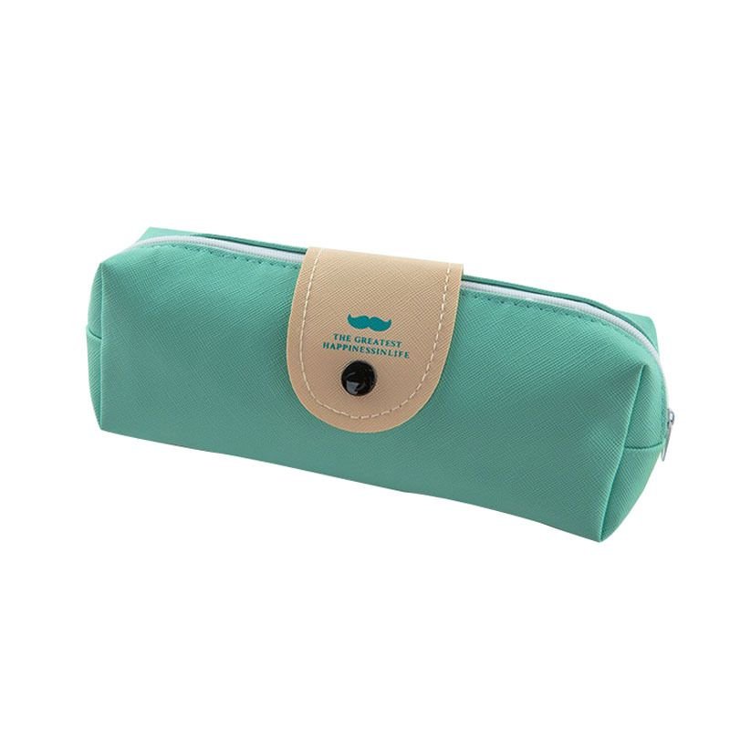 Simple Large Capacity Snaps Pencil Bag Student Stationery